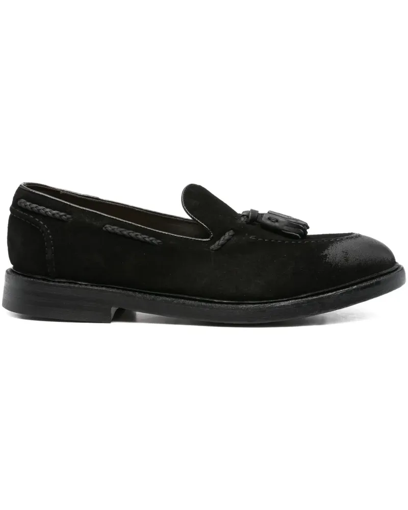 CENERE GB Loafer aus Wildleder mit Quasten - Schwarz Schwarz