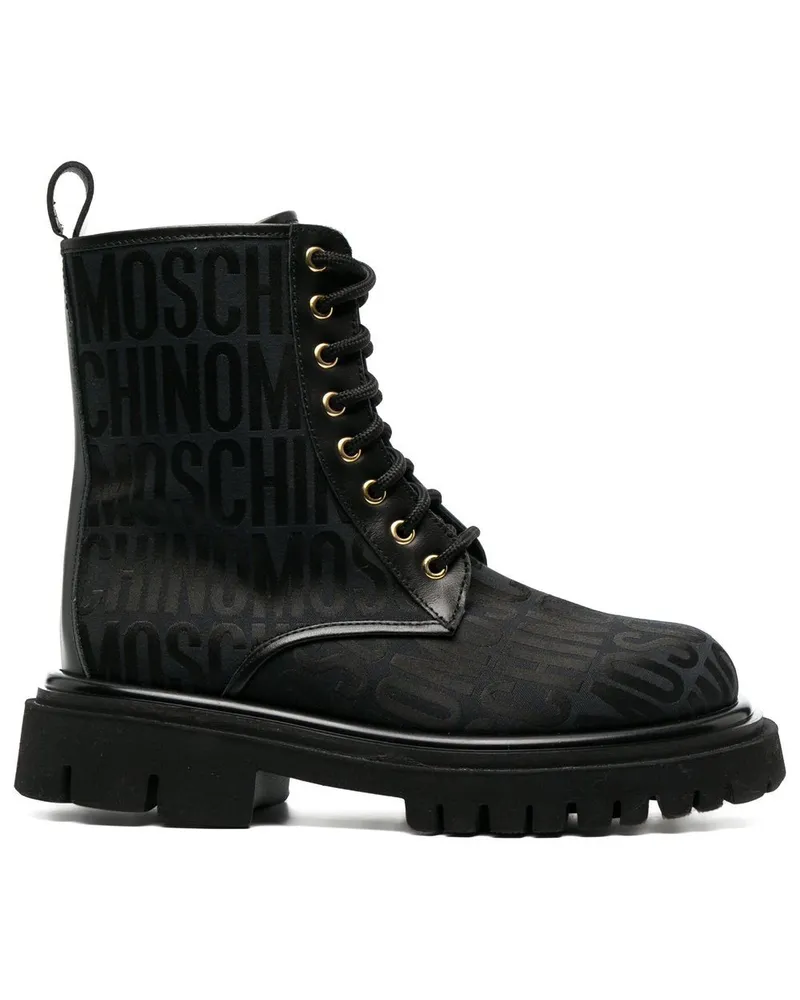 Moschino Stiefeletten mit Logo Schwarz