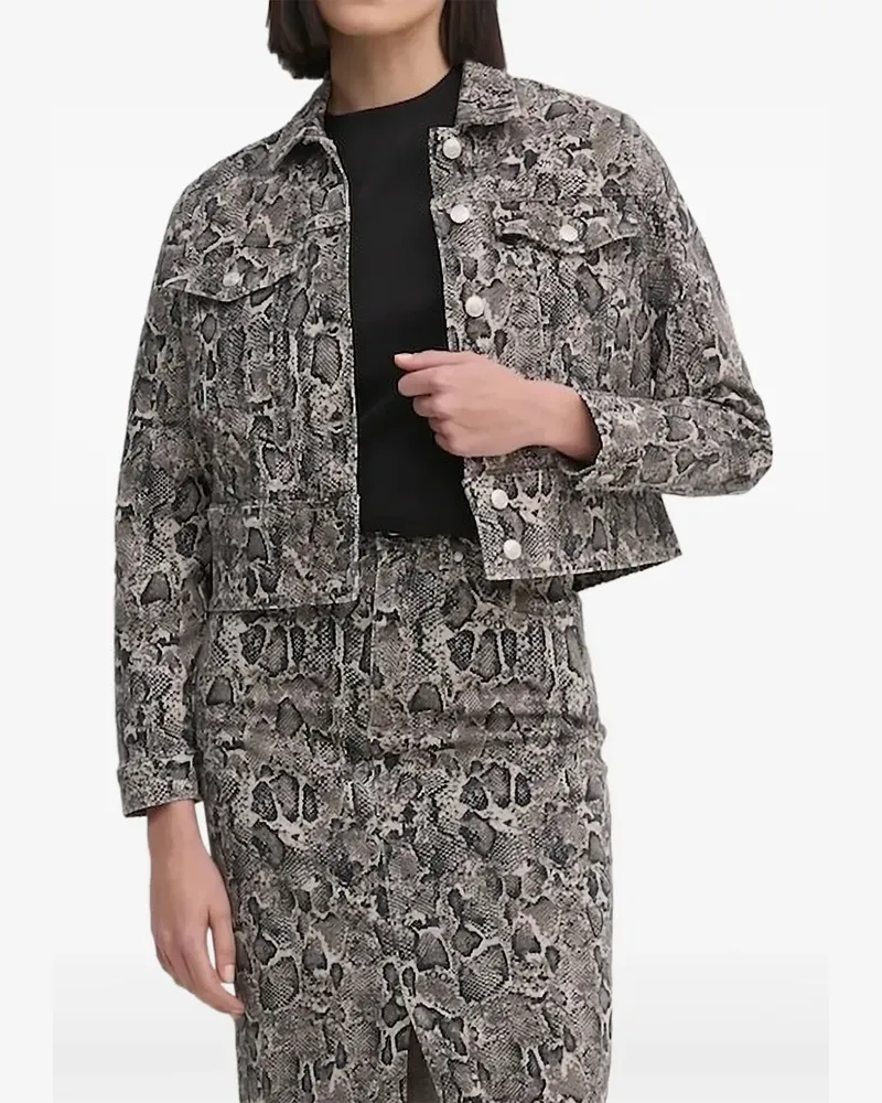 JOOP! Jeansjacke mit Schlangen-Print - Grau Grau