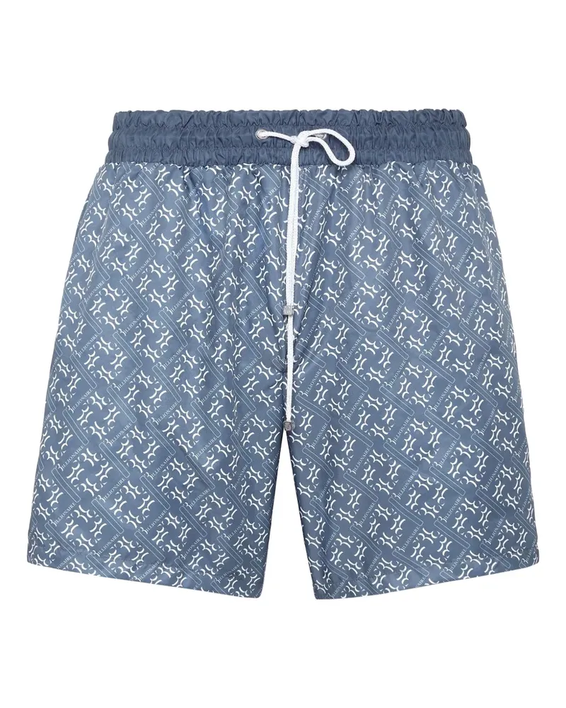 Billionaire Badeshorts mit Monogramm-Print - Blau Blau