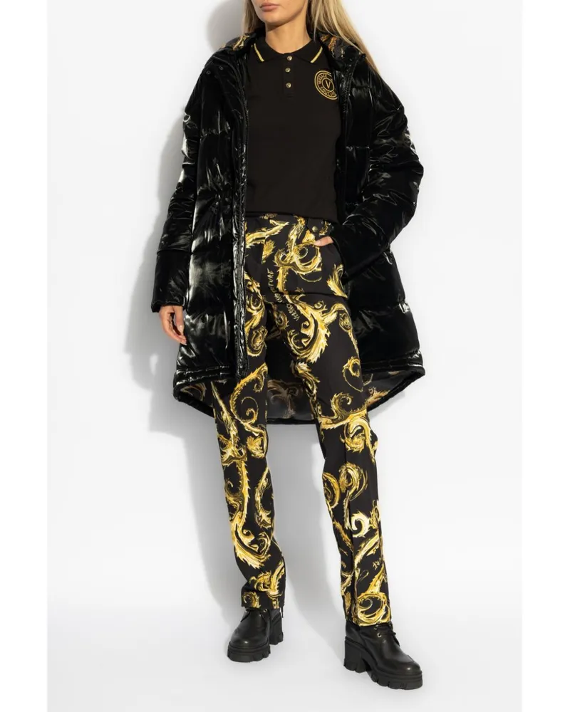 Versace Jeans Gefütterter Kapuzenmantel - Schwarz Schwarz