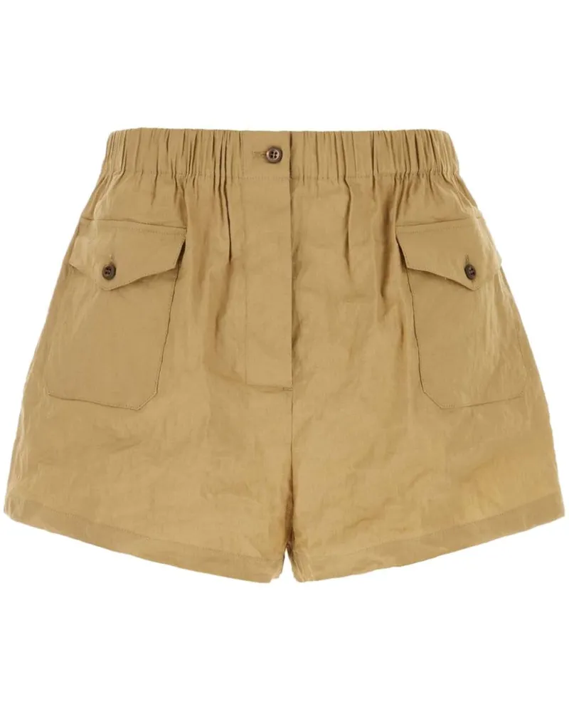 Prada Antiqued Popeline-Shorts - Nude Nude