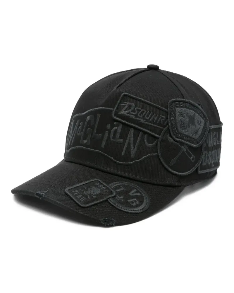 Dsquared2 Baseballkappe mit besticktem Patch - Schwarz Schwarz