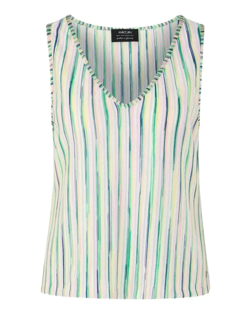 Marc Cain striped V-neck top - Nude Nude