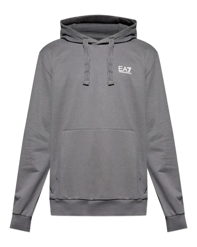 EA7 Hoodie mit Logo-Print - Grau Grau