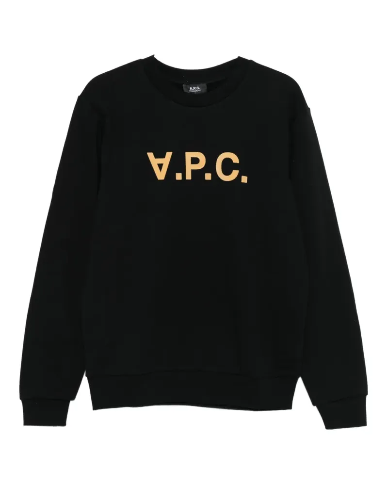A.P.C. Sweatshirt mit Logo-Stickerei - Schwarz Schwarz