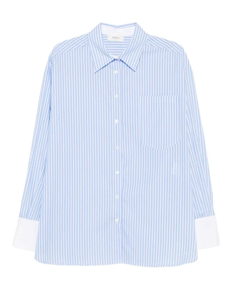 VICOLO vertical-stripe contrast-cuff shirt - Blau Blau