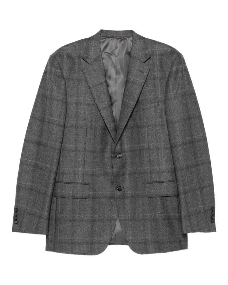 Canali check wool blazer - Grau Grau