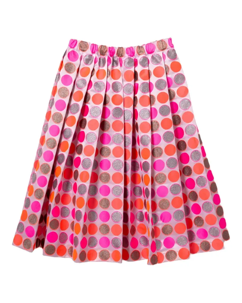 Comme des Garçons Faltenrock mit Polka Dots - Rot Rot
