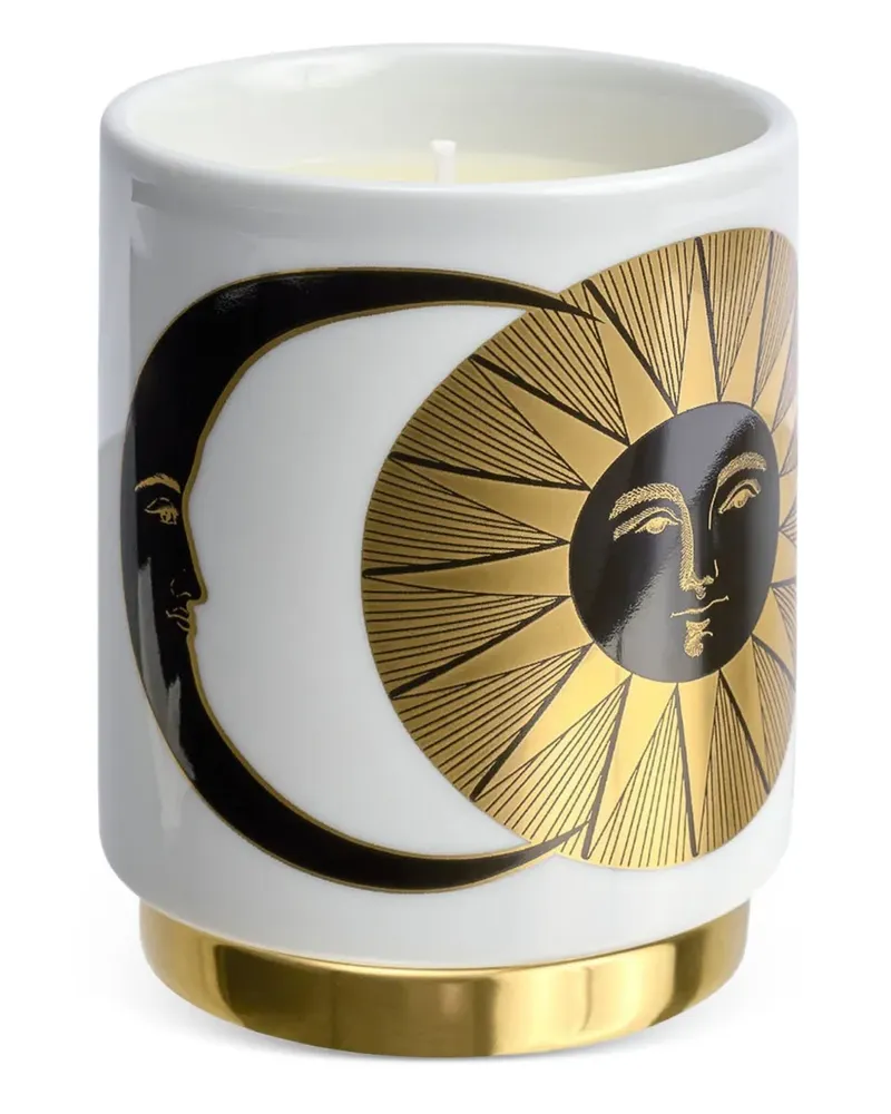 Fornasetti Kerze mit Sonnen-Print (295g) - Weiß Weiß