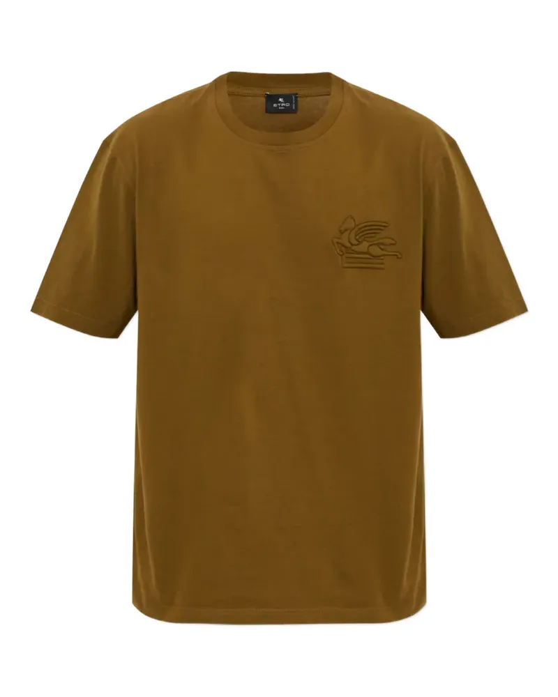 Etro T-Shirt mit Pegasus-Prägung - Braun Braun