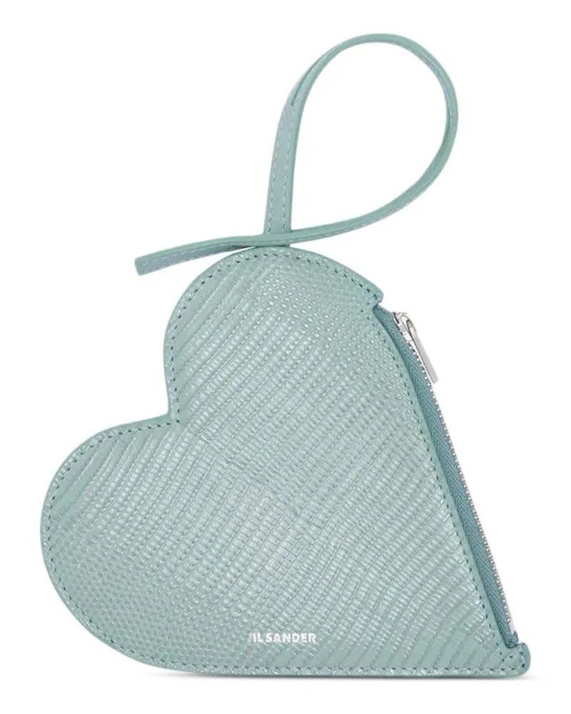 Jil Sander Clutch in Herzform - Grün Grün
