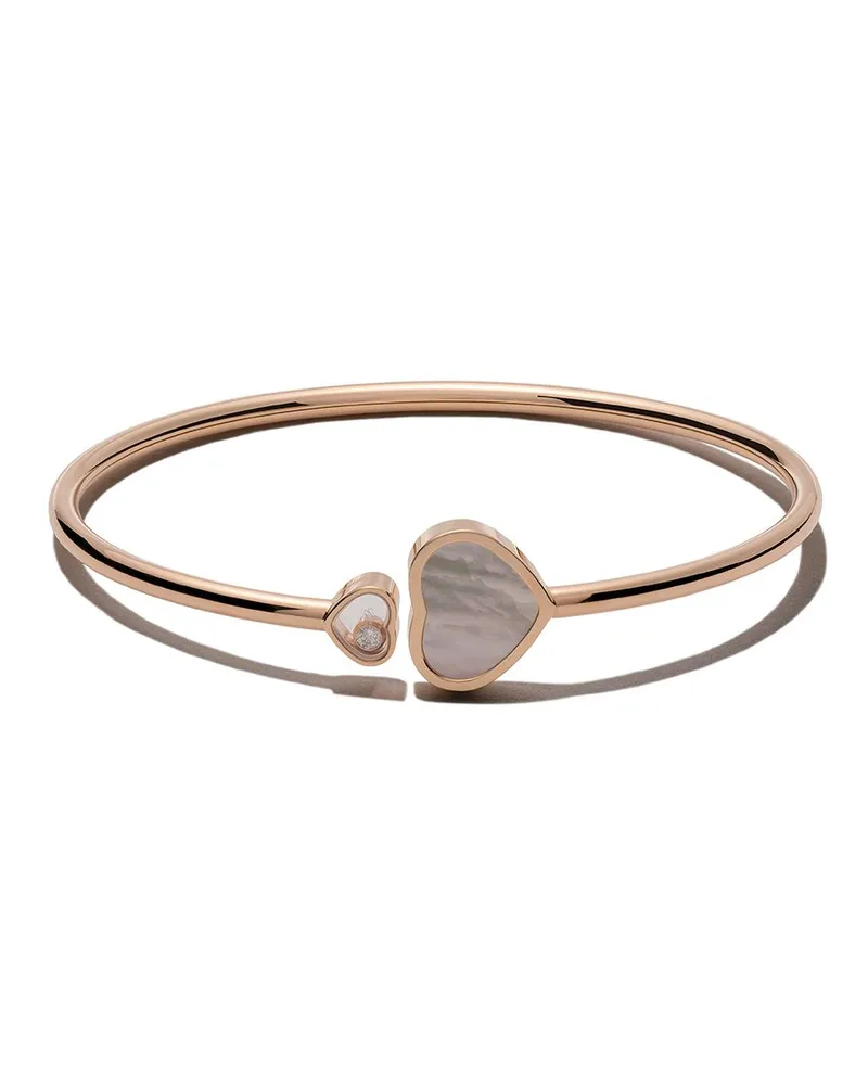 Chopard 18kt 'Happy Hearts' Rotgoldarmband mit Perlmutt und einem Diamanten - Rosa Rosa