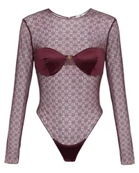 Elisabetta Franchi jacquard tulle bodysuit Rot