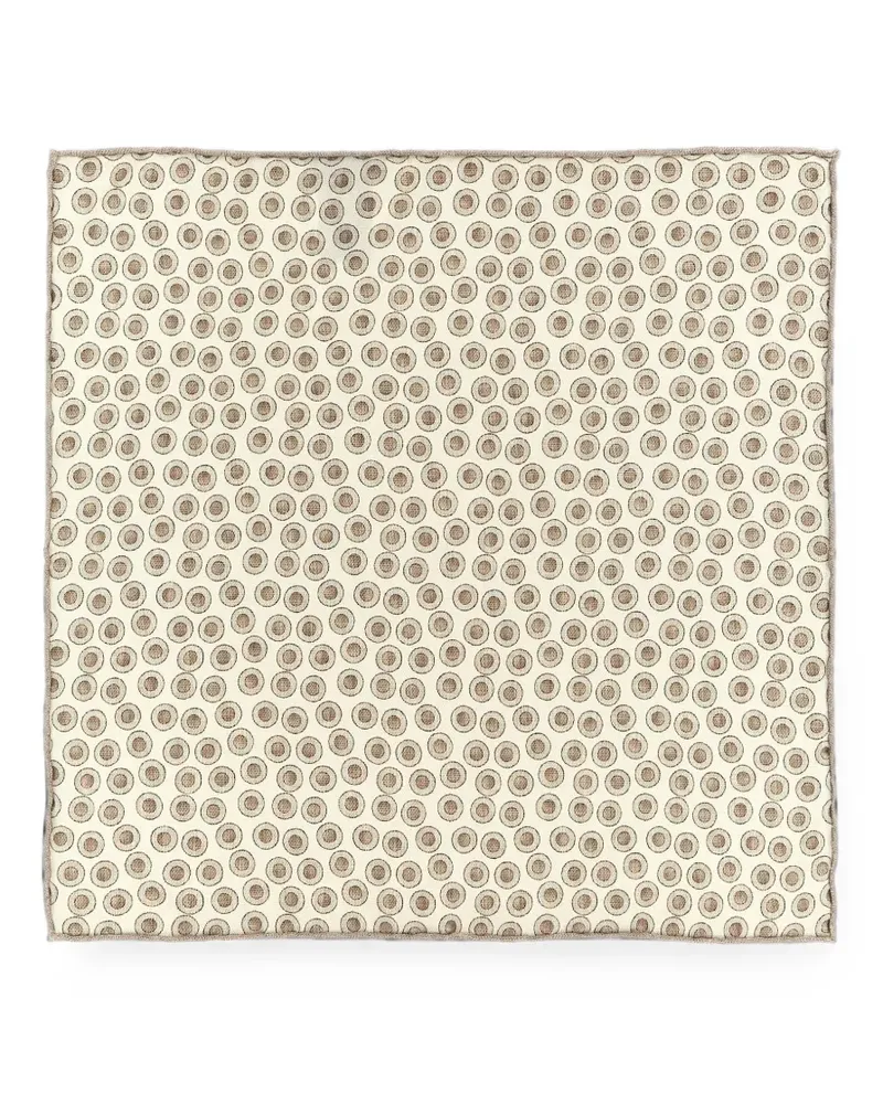 Brunello Cucinelli polka-dot silk pocket square - Nude Nude