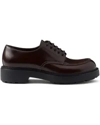 Prada Derby-Schuhe aus gebürstetem Leder Braun