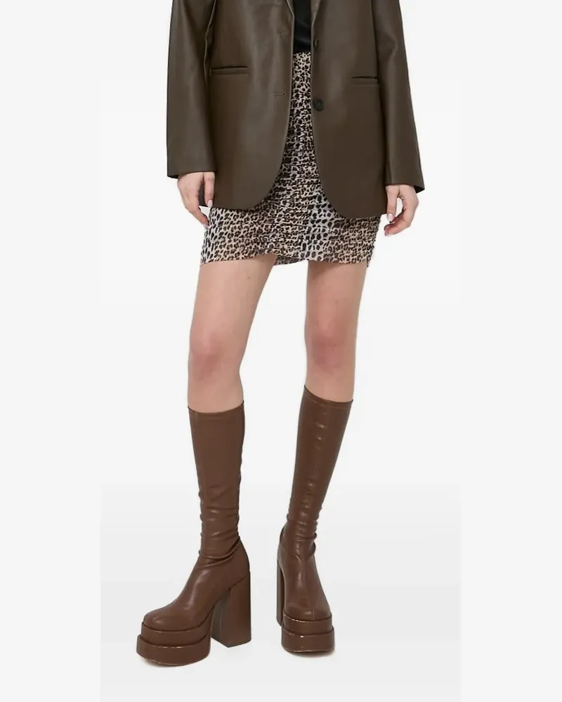 Notes du Nord Minirock mit Leoparden-Print - Braun Braun