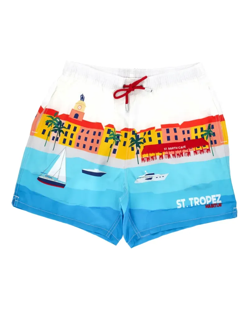 MC2 Saint Barth Gustavia Badeshorts mit Print - Weiß Weiß