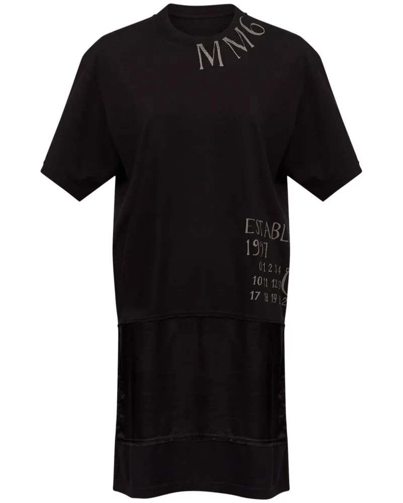 Maison Margiela T-Shirtkleid mit Logo-Print - Schwarz Schwarz