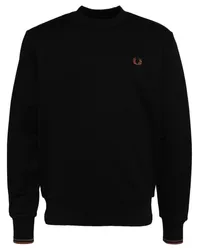 Fred Perry Sweatshirt mit Logo-Stickerei Schwarz