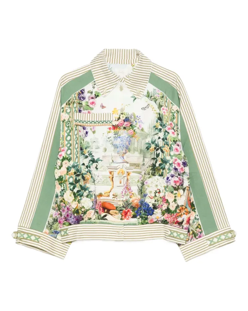 Camilla floral-print boxy jacket - Weiß Weiß
