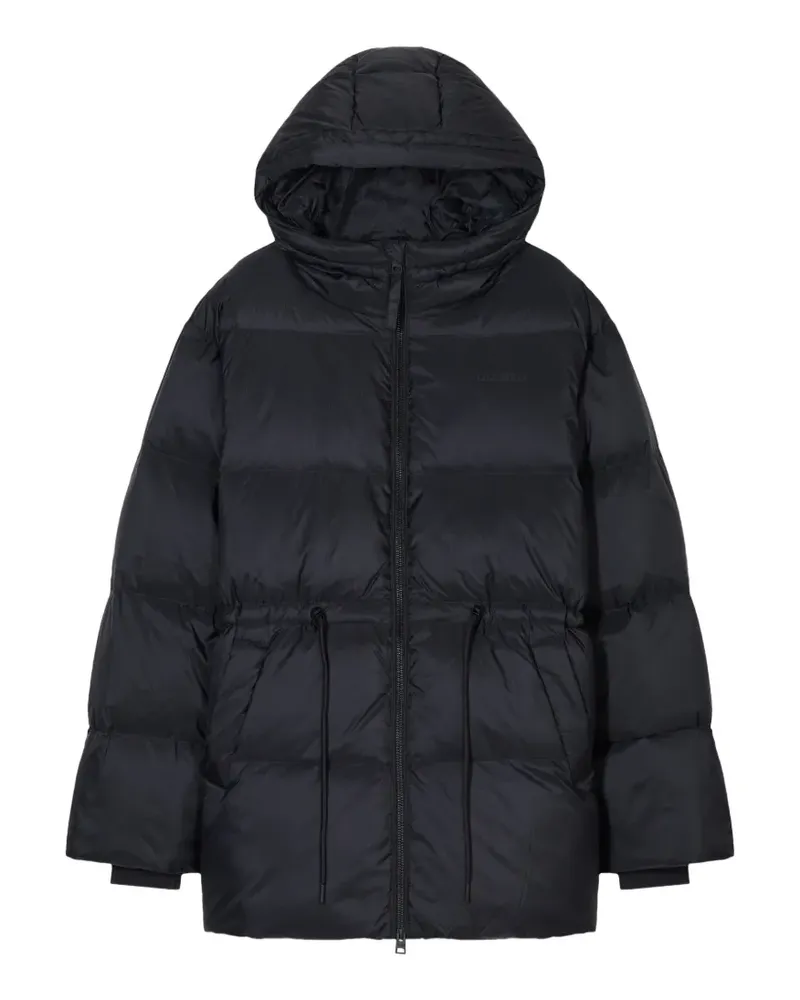 Closed drawstring-waist hooded puffer jacket - Schwarz Schwarz