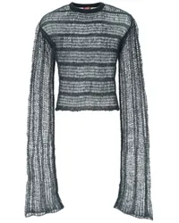 VITELLI Mohairpullover mit Mesh-Design Blau