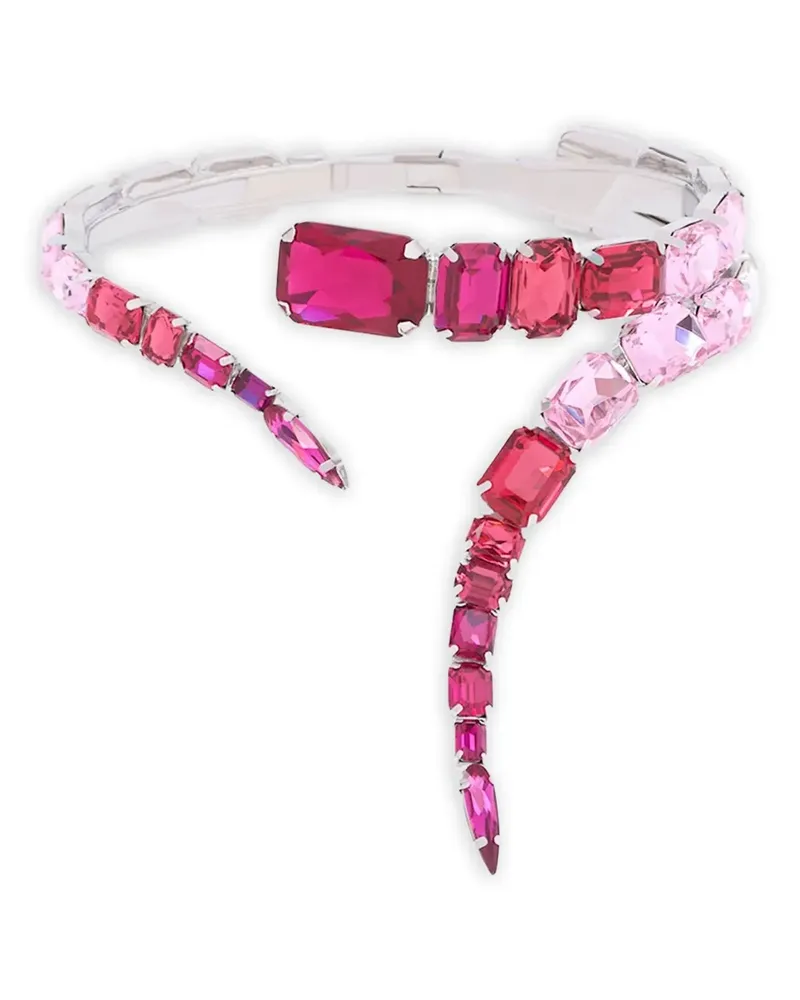Area Choker mit Kristallen - Rosa Rosa