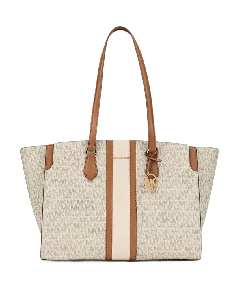 Michael Kors monogram-print logo-pendant tote bag - Nude Nude