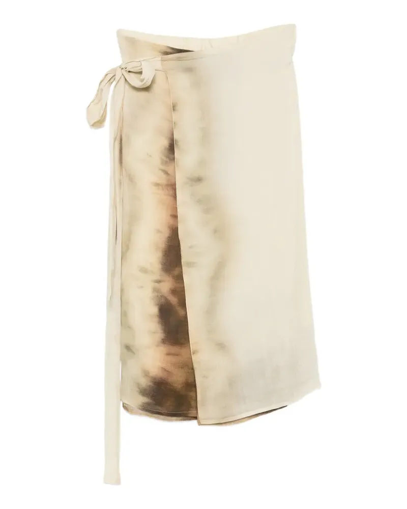 Collection Privée? Argis tie-dye wrap midi skirt - Nude Nude