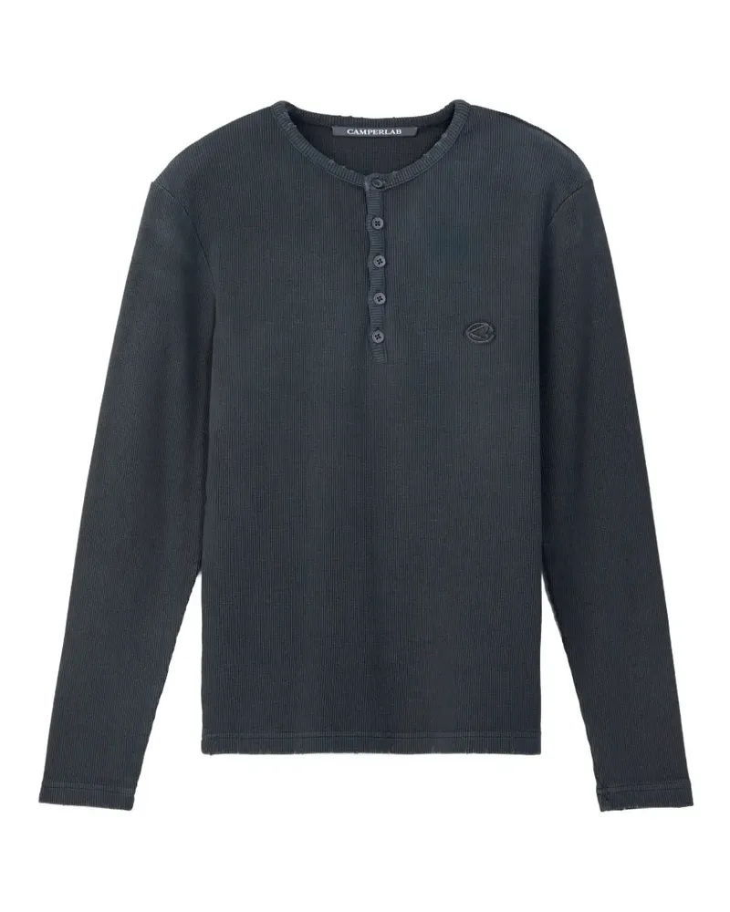 Camper Gerippter Henley-Pullover - Grau Grau