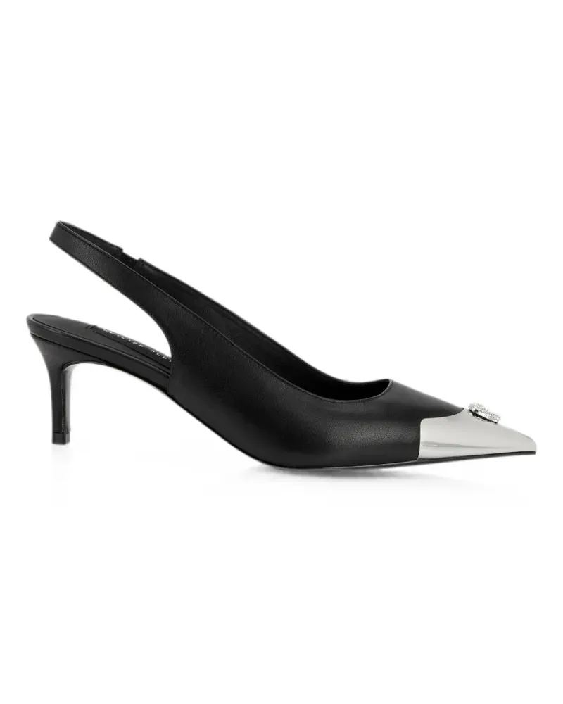 Philipp Plein Slingback-Pumps mit Totenkopf - Schwarz Schwarz