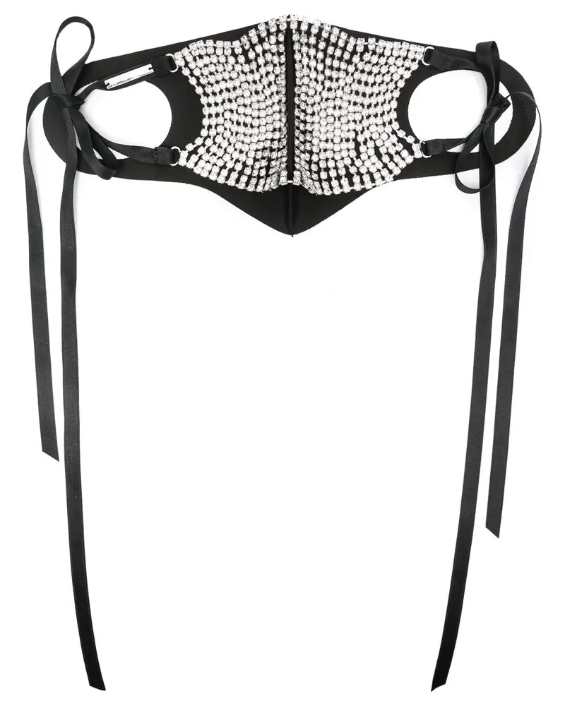 Area Maske mit Kristallen - Schwarz Schwarz
