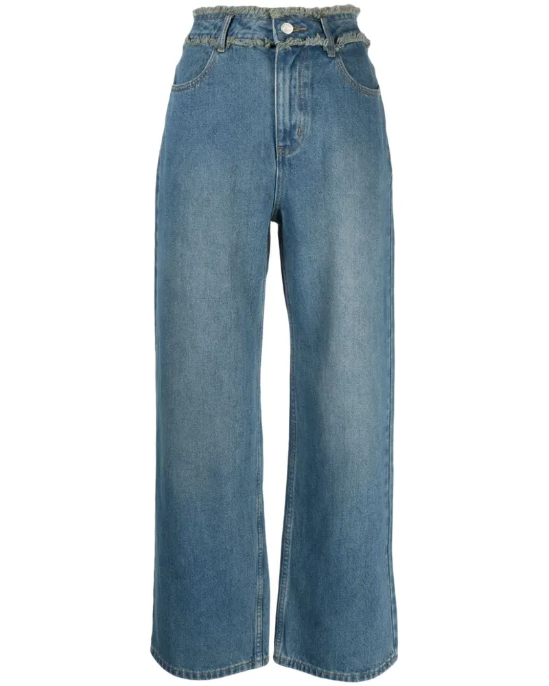 b+ab Wide-Leg-Jeans mit hohem Bund Blau