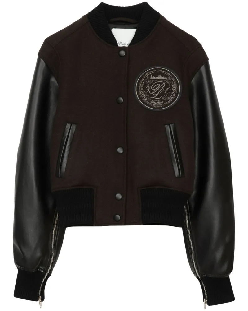 3.1 phillip lim Bomberjacke mit Logo-Patch - Braun Braun