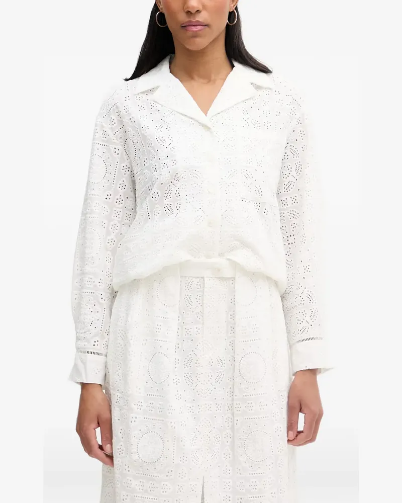 Isabelle Blanche broderie anglaise shirt - Weiß Weiß