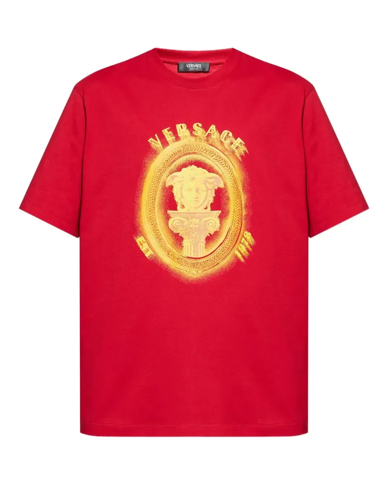 Versace T-Shirt mit Medusa-Detail - Rot Rot