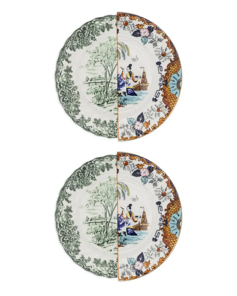 Seletti oriental-floral plates - Weiß Weiß