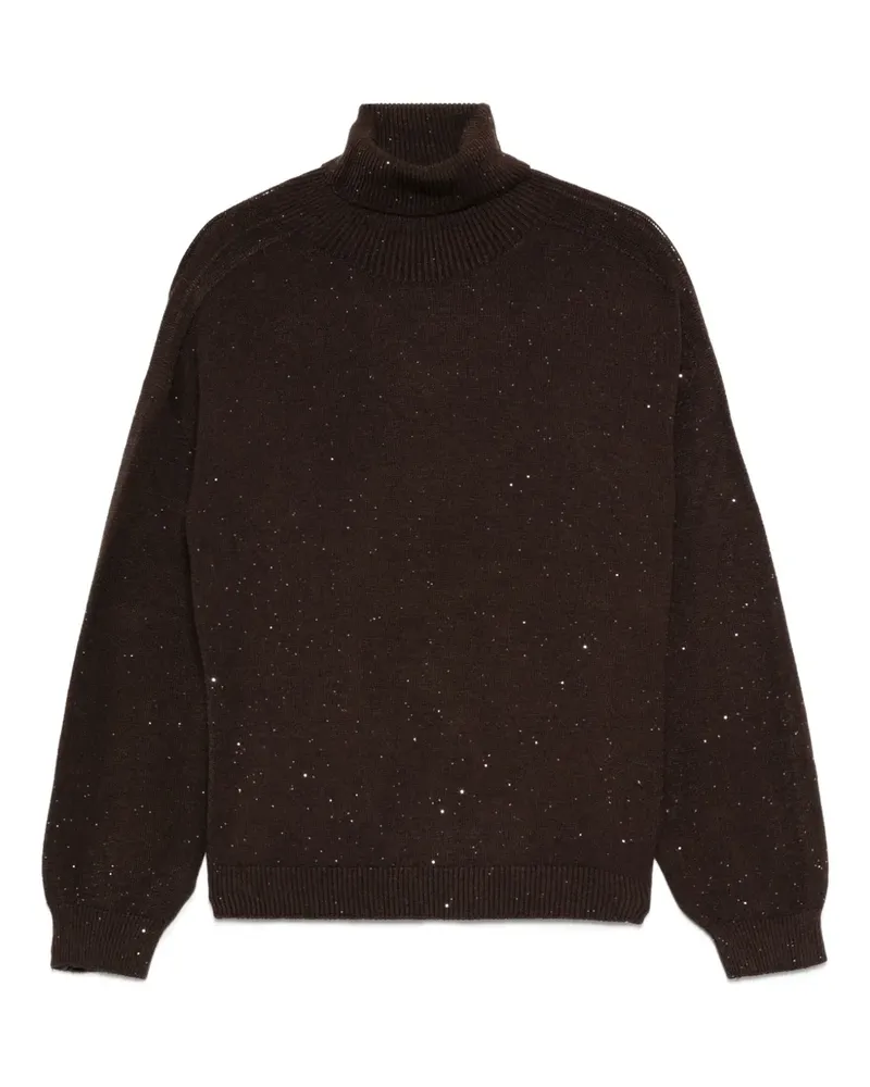 Liu Jo Rollkragenpullover mit Pailletten - Braun Braun