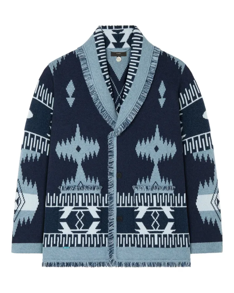 Alanui Icon Jacquard-Cardigan mit Fransen - Blau Blau