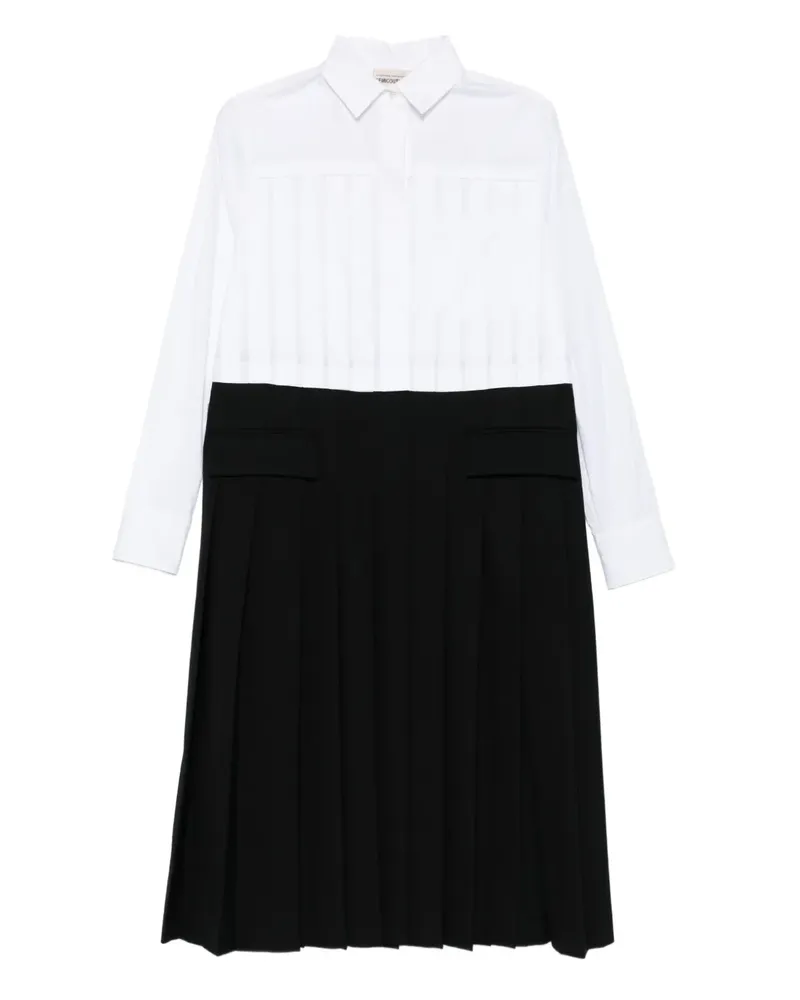 Semicouture Midikleid mit Falten - Schwarz Schwarz