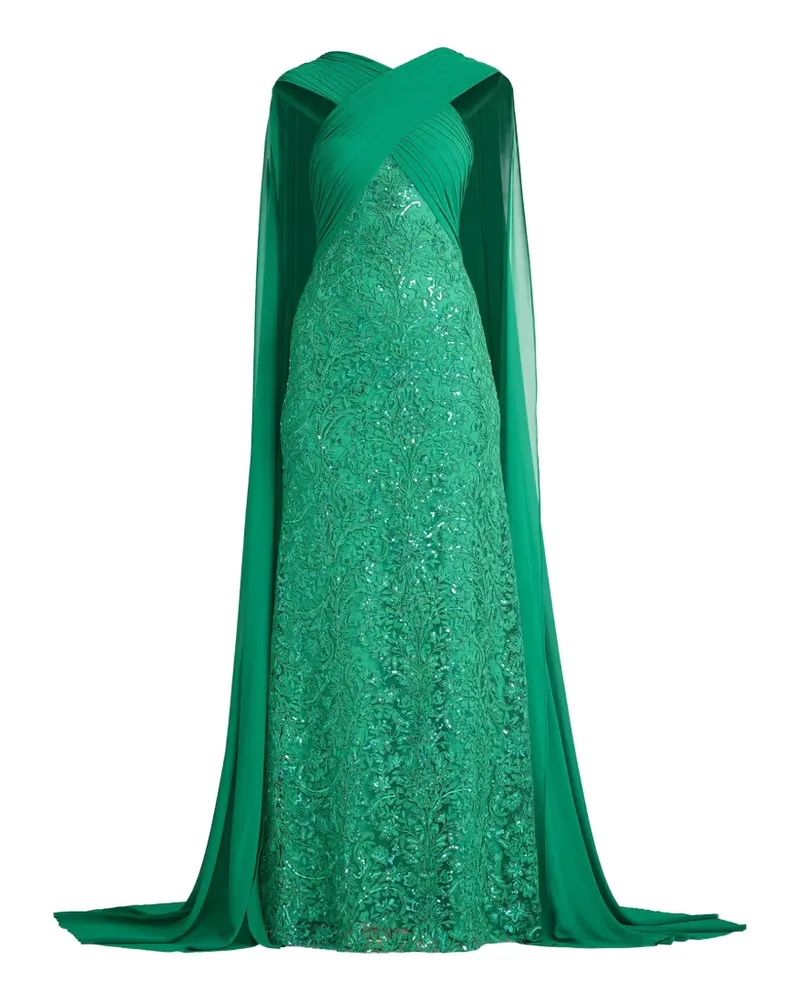 Tadashi Shoji sequin-embellished cape-sleeve dress - Grün Grün