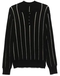 Ziggy Chen Gestreifter Pullover Schwarz