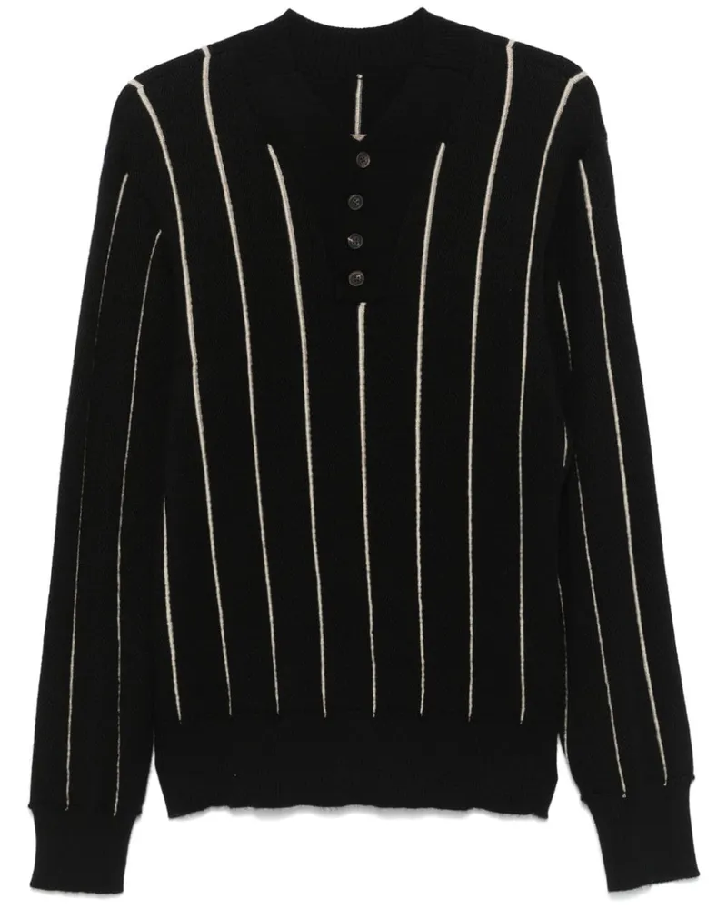 Ziggy Chen Gestreifter Pullover - Schwarz Schwarz
