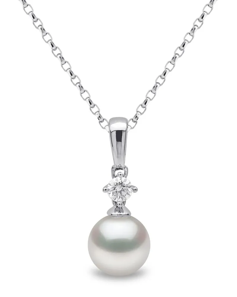 YOKO London 18kt Weißgoldhalskette mit Perlen - Silber Silber
