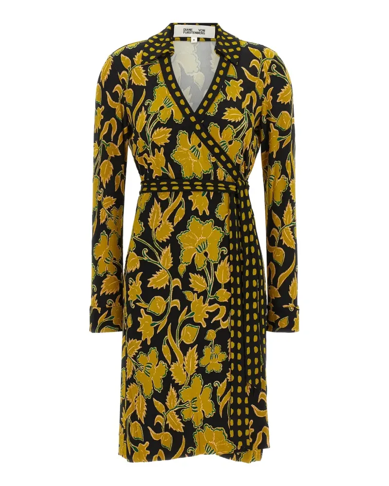 Diane von Furstenberg Tamara floral-print wrap mini dress - Gelb Gelb