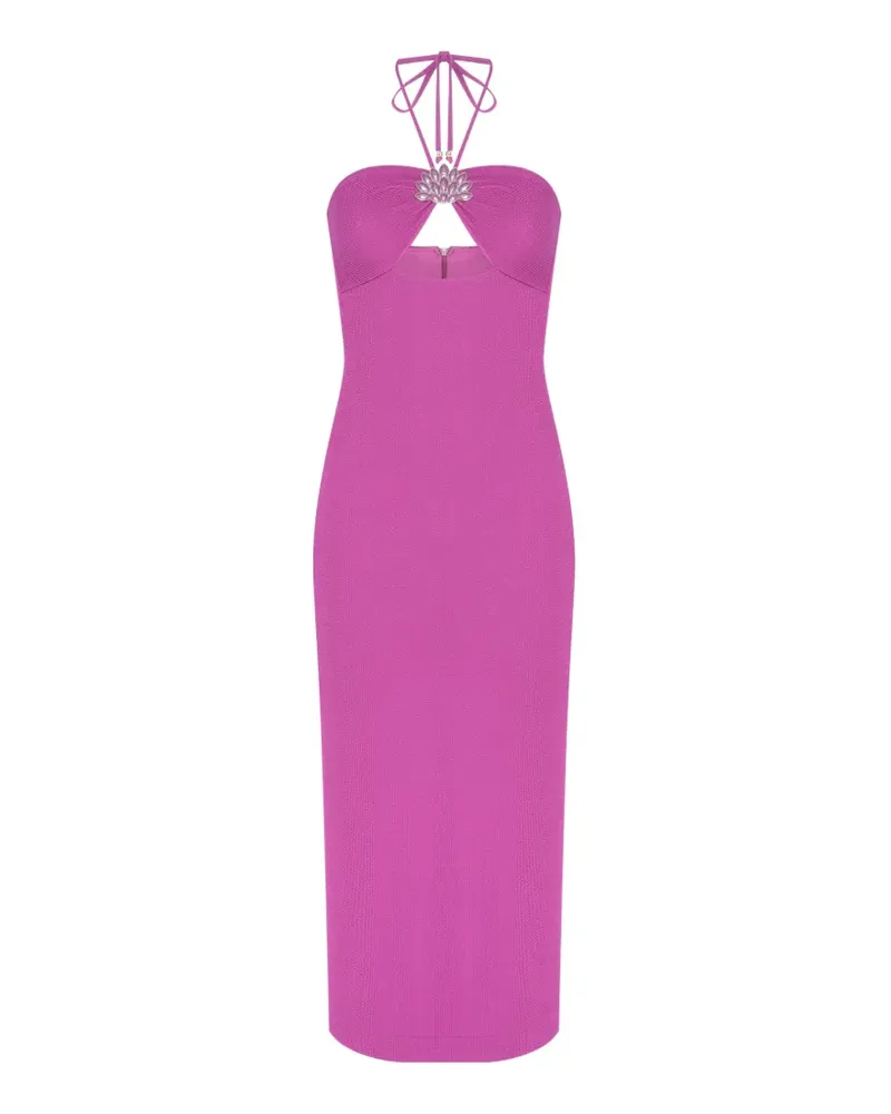 Pat Bo Hilda crystal-embellished midi dress - Rosa Rosa