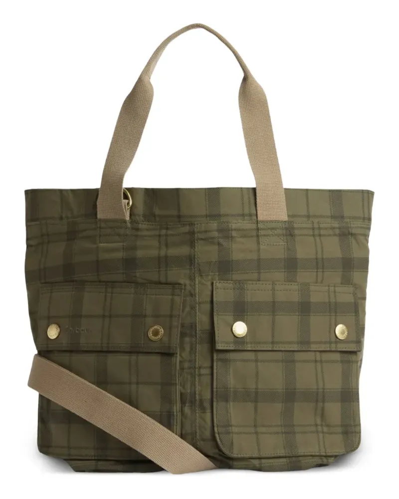 Barbour Transport Tote Bag mit Schottenkaro - Grün Grün