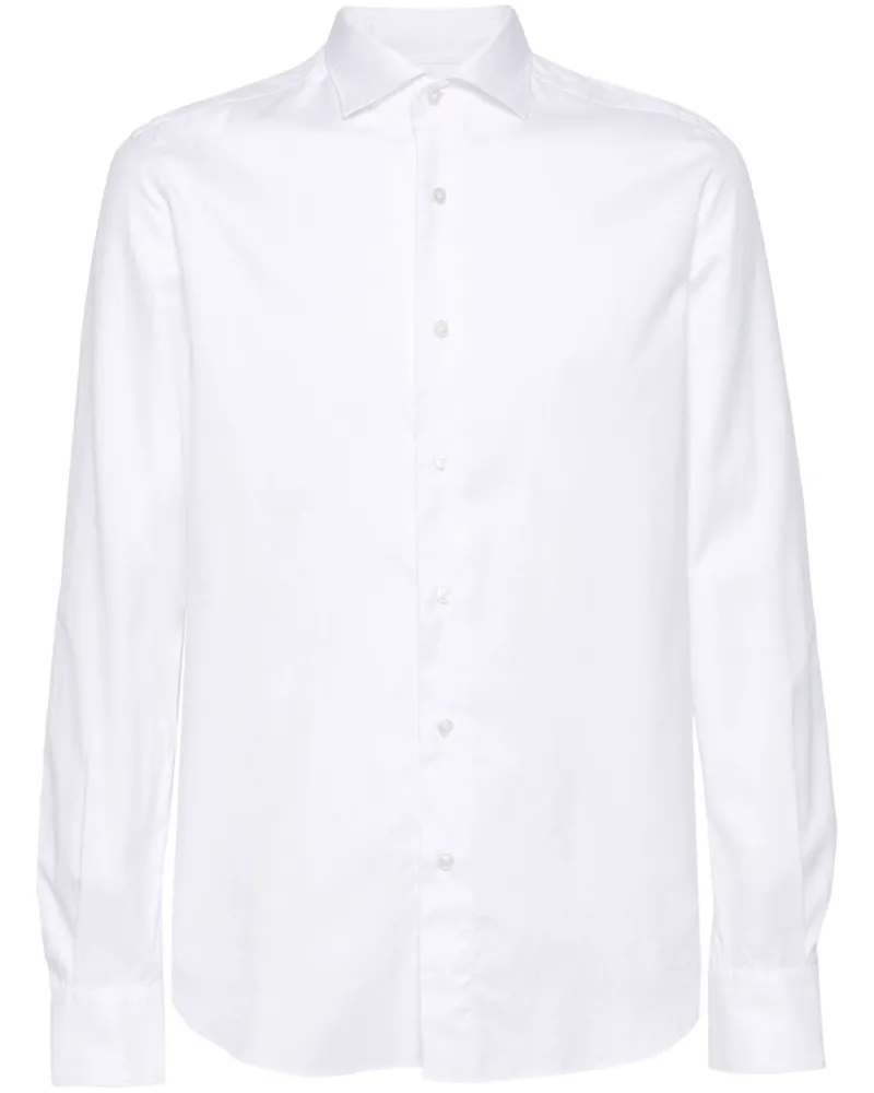 Glanshirt Oxford-Hemd aus Baumwolle - Weiß Weiß