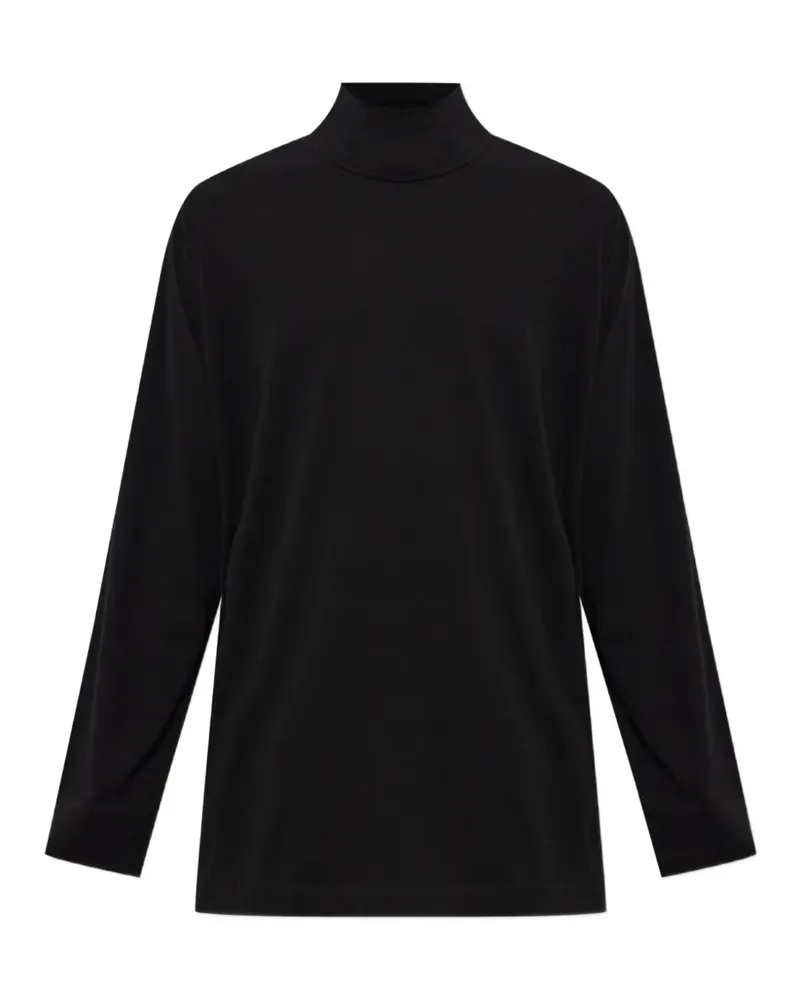 Yohji Yamamoto Langarmshirt mit Stehkragen - Schwarz Schwarz